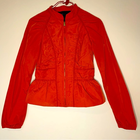 BCBGMaxAzria Jackets & Blazers - BCBG MaxAzria, Orang, XXS Jacket, 100% Polyester, wind braker, fashion, draped